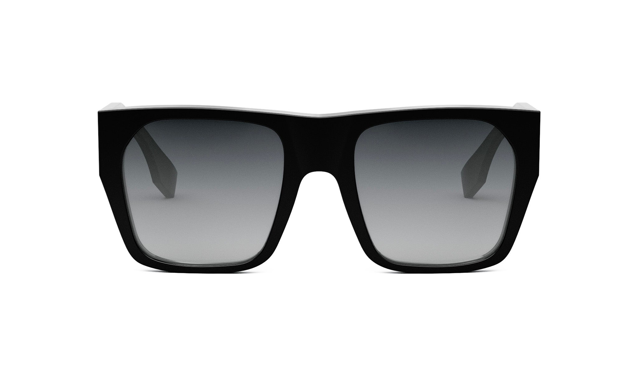 A pair of black sunglasses with a gradient lens design.