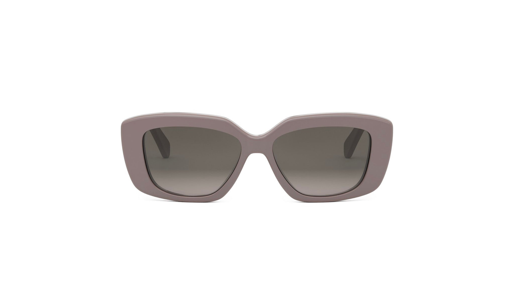 A pair of gray-framed sunglasses with dark lenses.