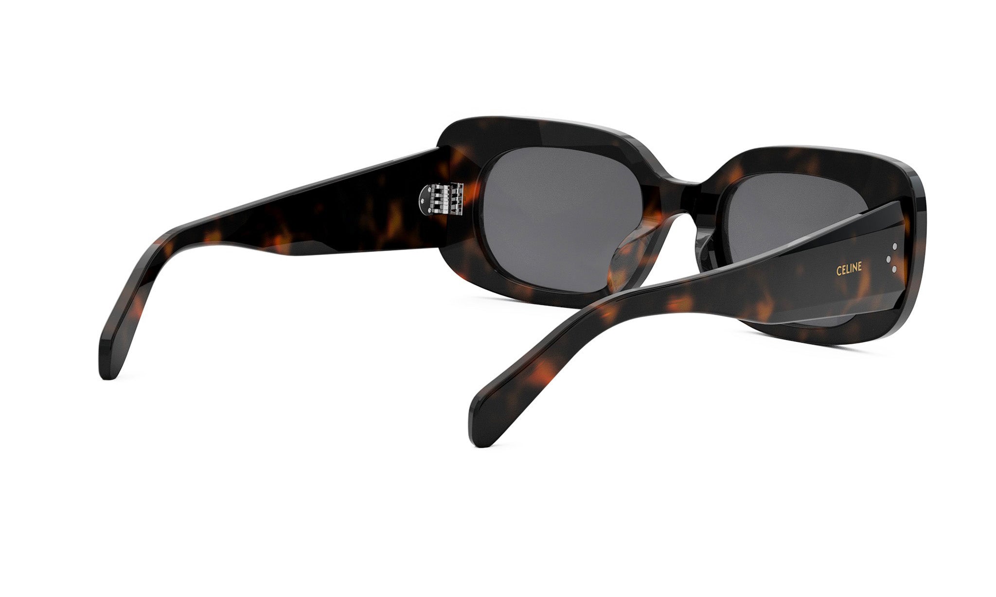 A pair of stylish sunglasses with a dark frame and dark lenses.
