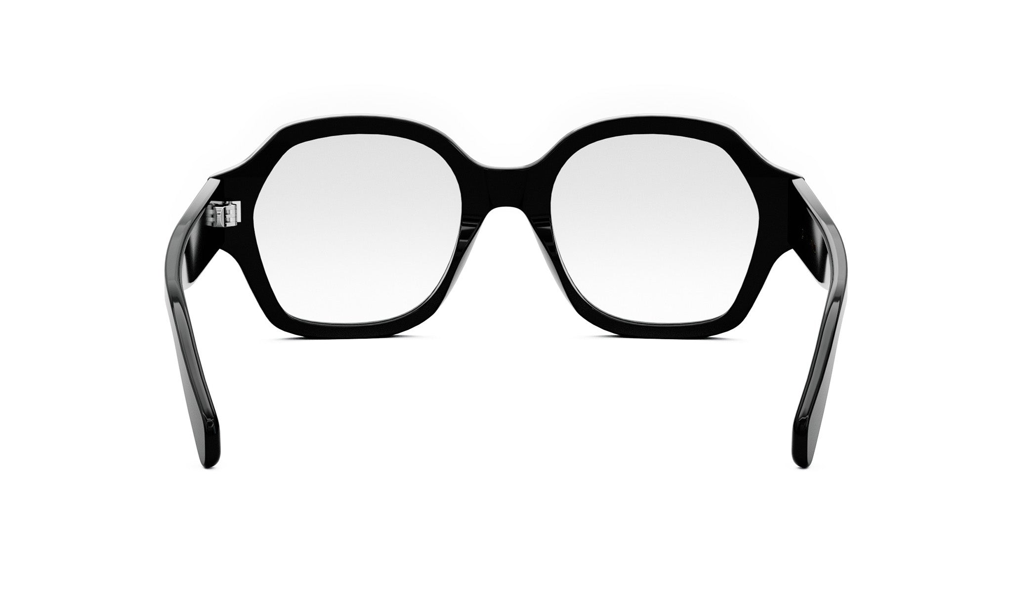 A pair of black-framed glasses with a sleek, modern design.