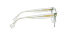 A pair of Fendi glasses with a clear frame and gold accents.