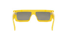 A pair of yellow sunglasses with dark lenses.