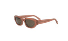 A pair of brown sunglasses with dark lenses.