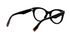 A pair of black-framed glasses with a sleek, modern design.