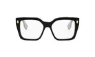 A pair of black-framed glasses with a sleek, modern design.