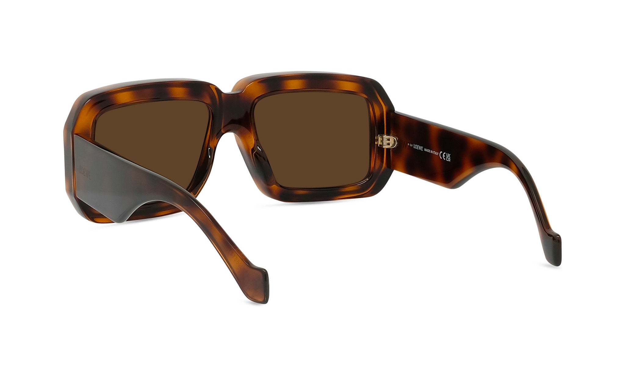 A pair of brown-framed sunglasses with dark lenses.