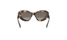 A pair of stylish sunglasses with a tortoiseshell frame and dark lenses.