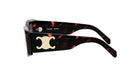 A pair of sunglasses with a tortoiseshell frame and a white Celine Paris logo on the side.