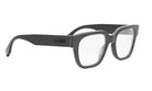 A pair of black-framed glasses with the Fendi logo on the side.