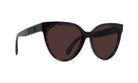 A pair of dark-framed sunglasses with dark lenses.