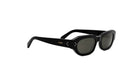 A pair of black sunglasses with a sleek, modern design.
