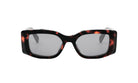 A pair of stylish sunglasses with a tortoiseshell frame and dark lenses.