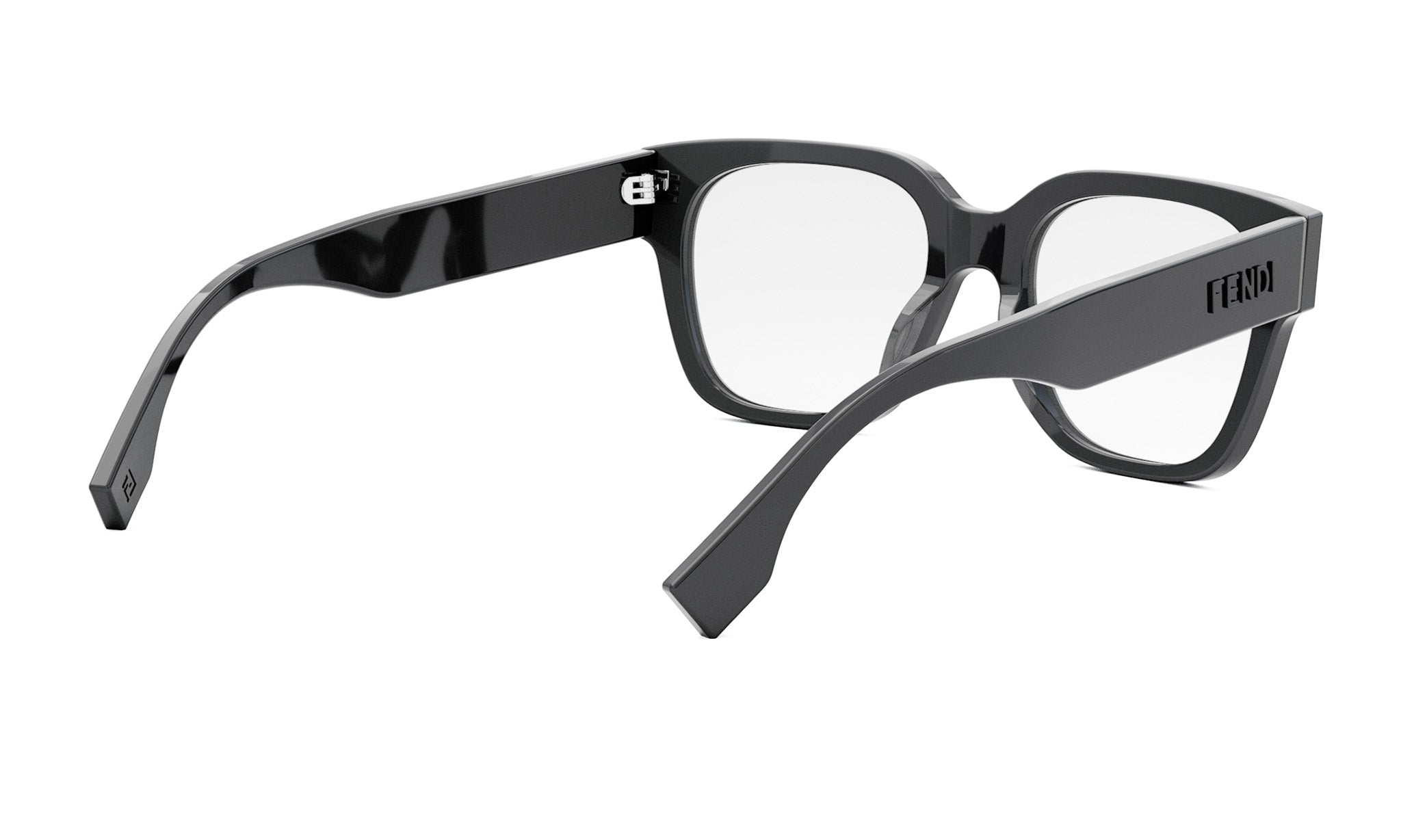 A pair of black-framed glasses with a sleek, modern design.