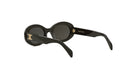 A pair of black sunglasses with gold accents, featuring the Celine Paris logo on the frame.