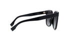 A pair of black sunglasses with the Fendi logo prominently displayed on the frame.