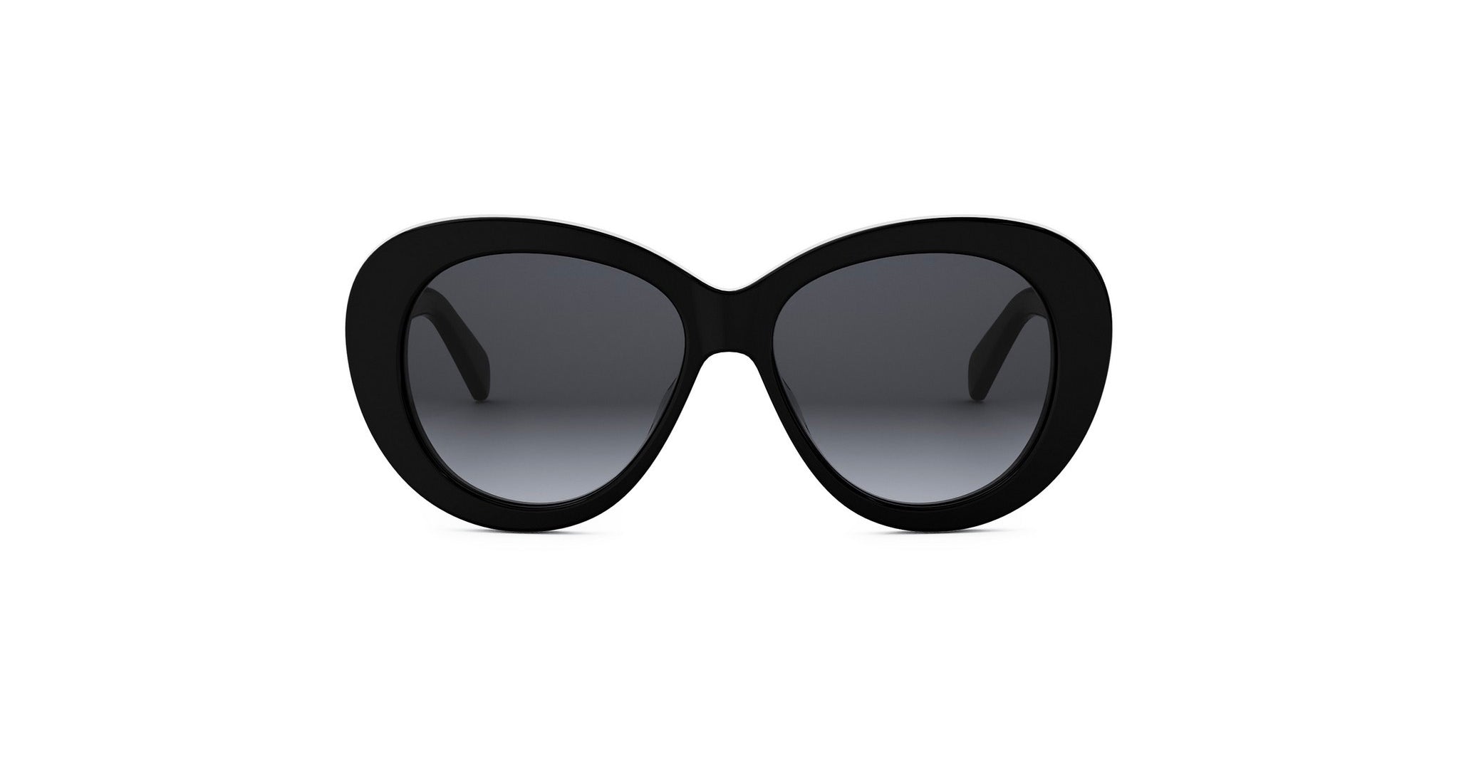 A pair of black sunglasses with a sleek, modern design.