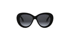 A pair of black sunglasses with a sleek, modern design.