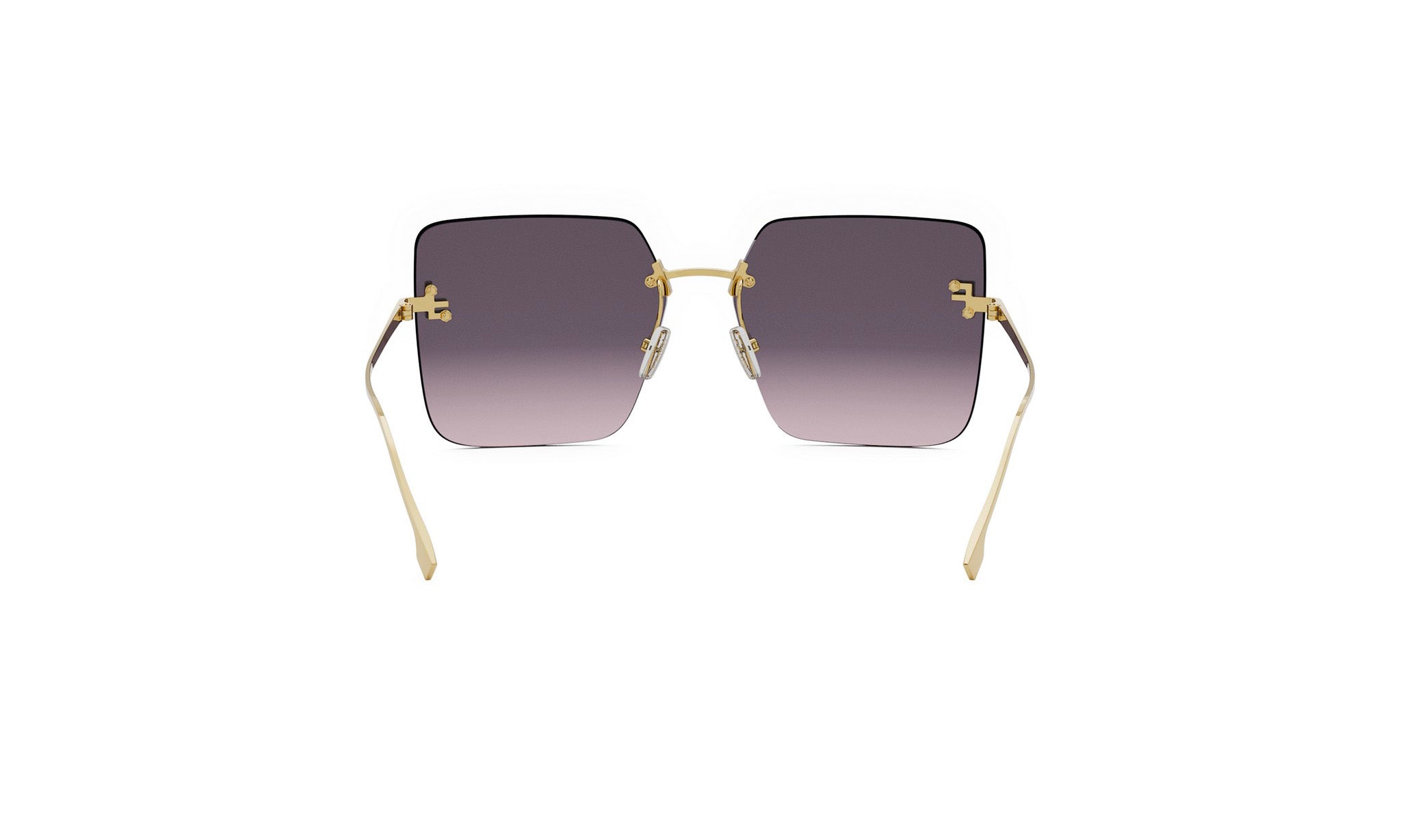 A pair of stylish sunglasses with a gradient dark gradient lens and gold-colored metal frame.