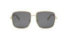 A pair of gold-framed sunglasses with dark lenses.