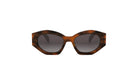 A pair of brown-framed sunglasses with dark lenses.