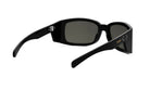 A pair of black sunglasses with a sleek, modern design.