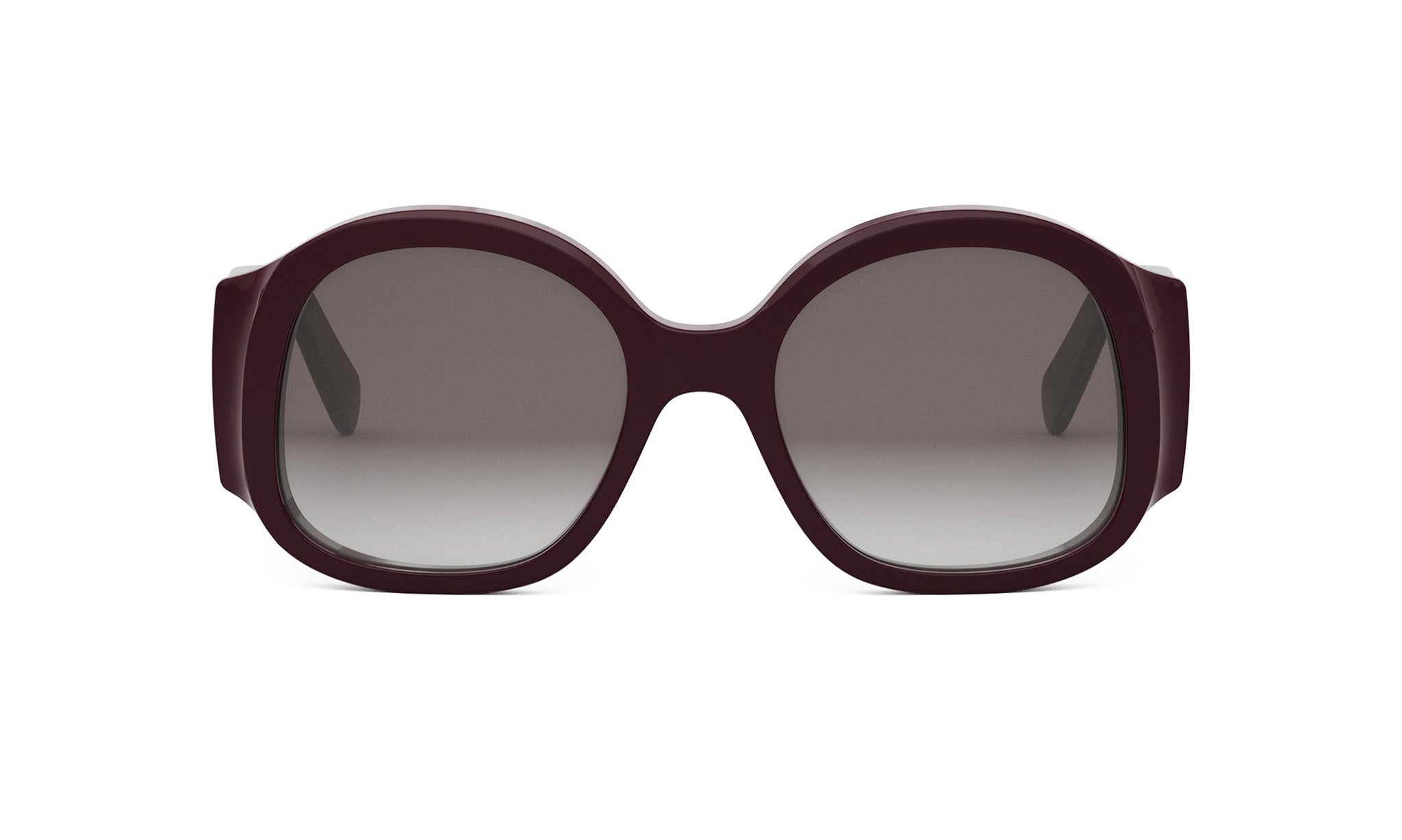 A pair of dark-colored sunglasses with a sleek, modern design.