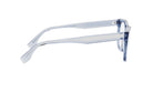 A pair of clear, blue-tinted glasses with a sleek, modern design.