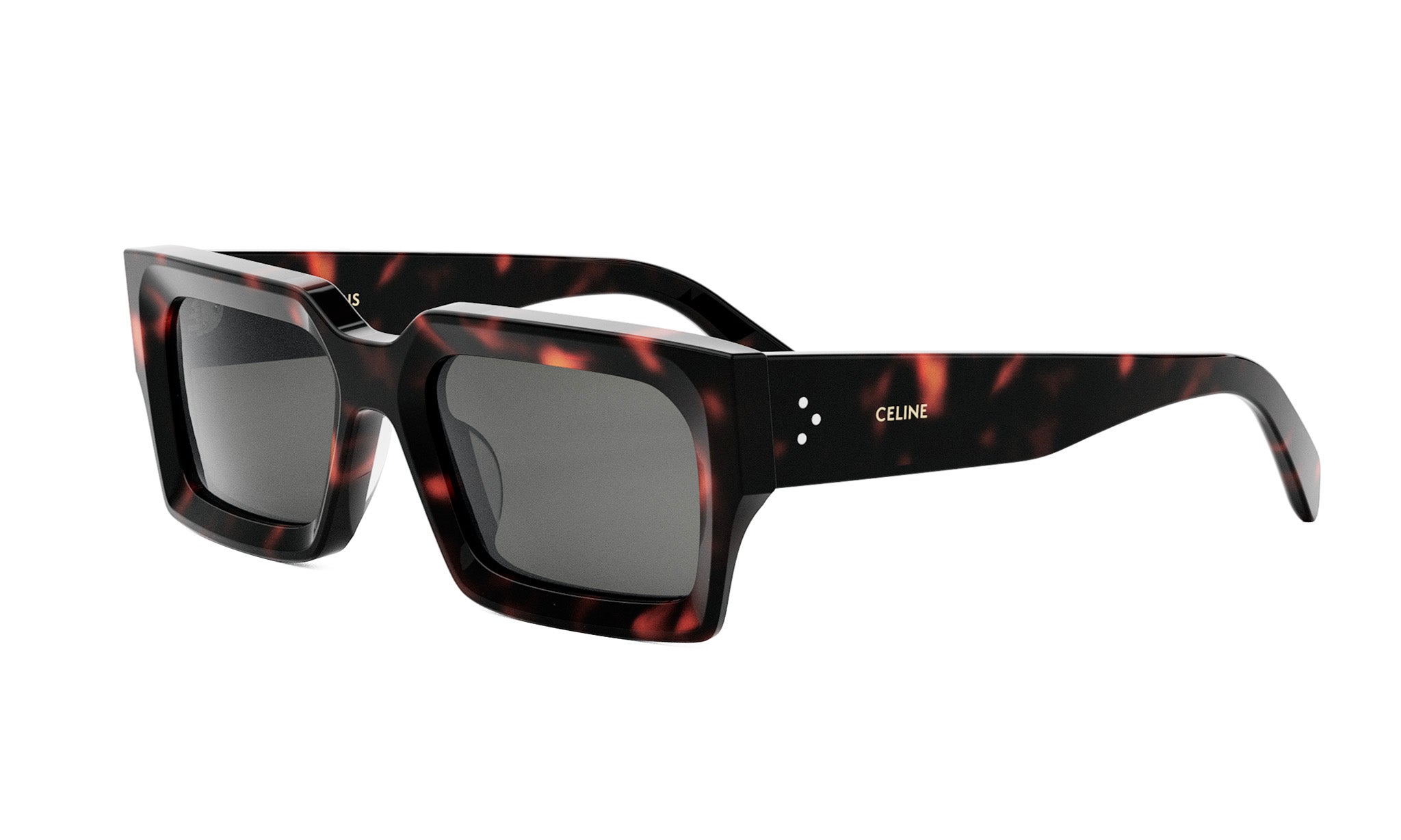 A pair of stylish sunglasses with a tortoiseshell frame and dark lenses.