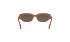 A pair of brown sunglasses with dark lenses is shown against a white background.