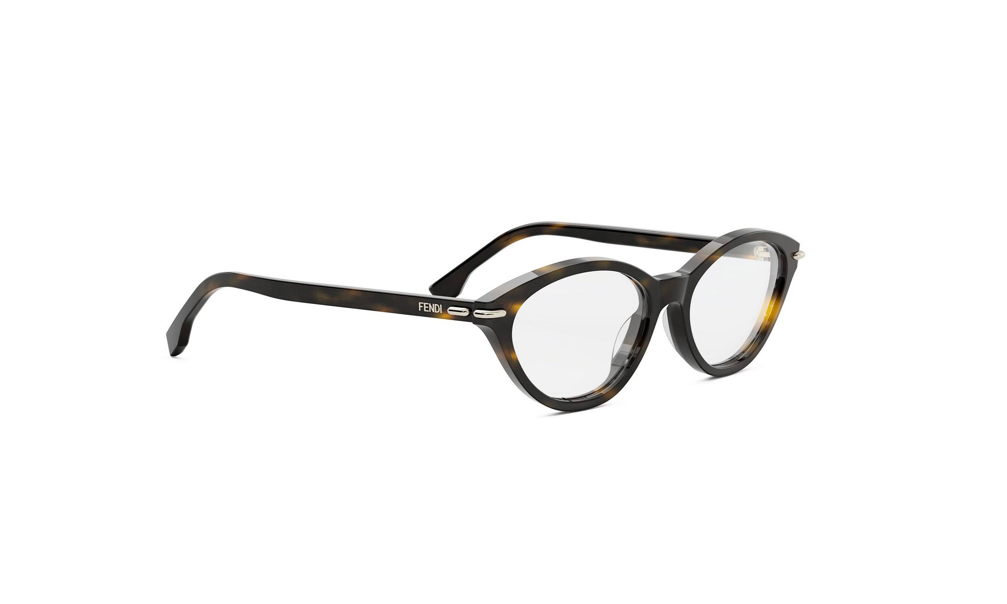 A pair of tortoiseshell-framed glasses with a dark frame and clear lenses.