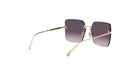 A pair of stylish sunglasses with a gold frame and dark lenses.
