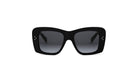 A pair of black sunglasses with a sleek, modern design.
