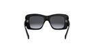 A pair of black sunglasses with a sleek, modern design.