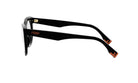 A pair of black Fendi sunglasses with orange accents.