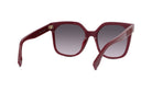 A pair of burgundy-colored sunglasses with a dark gradient lens.