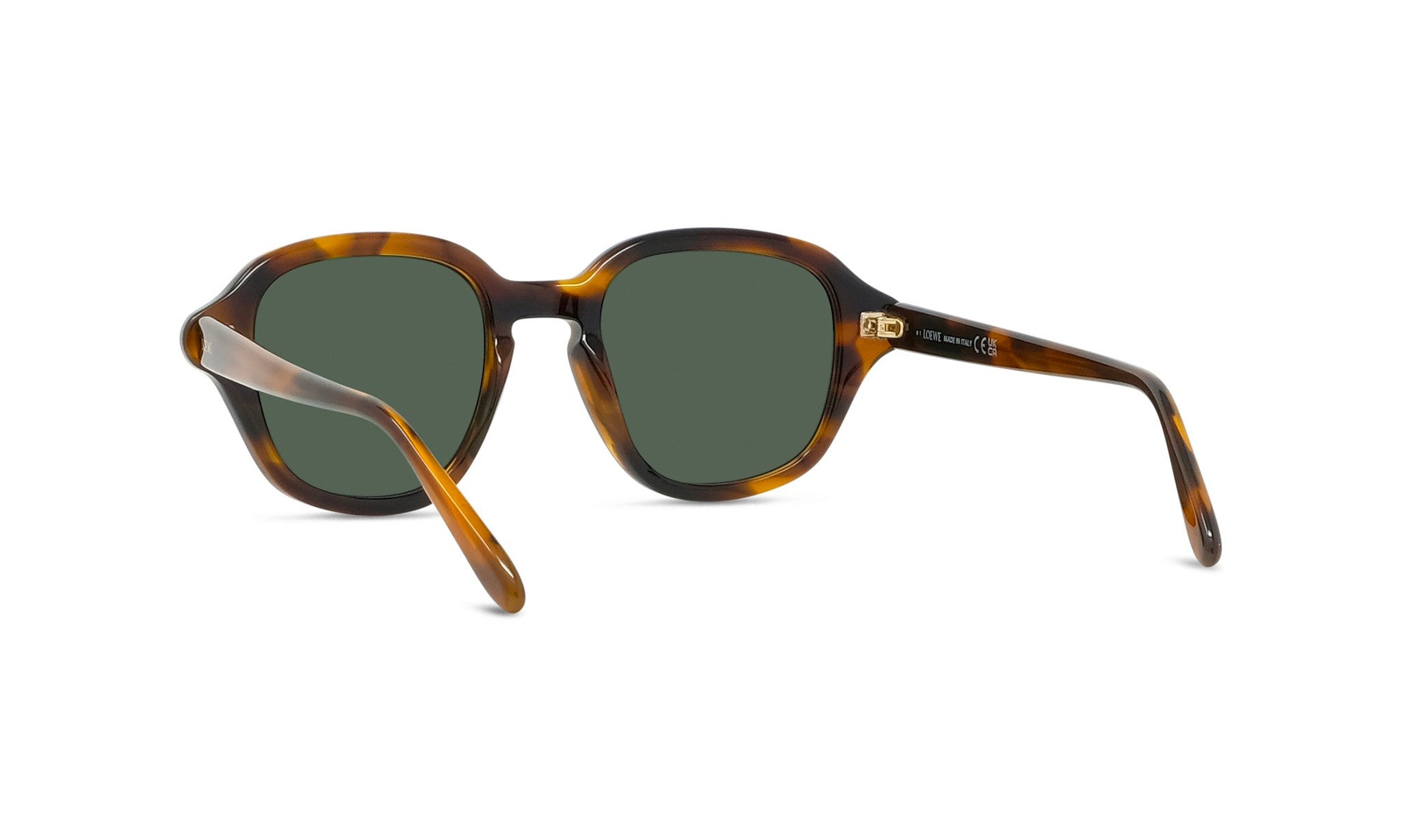 A pair of brown-framed sunglasses with dark green lenses.
