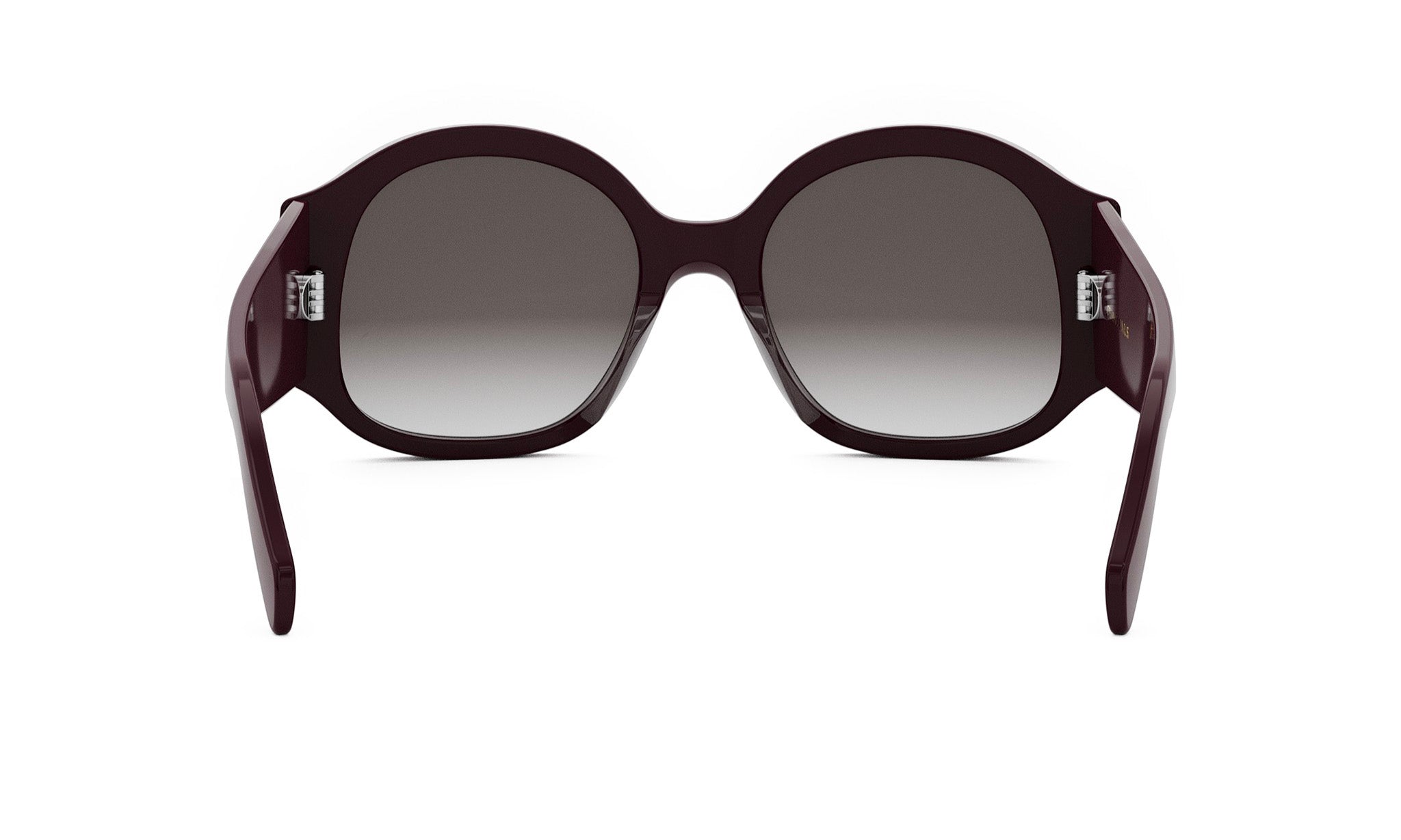 A pair of dark-colored sunglasses with a gradient lens design.