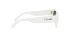 A pair of white sunglasses with the Celine logo on the frame.