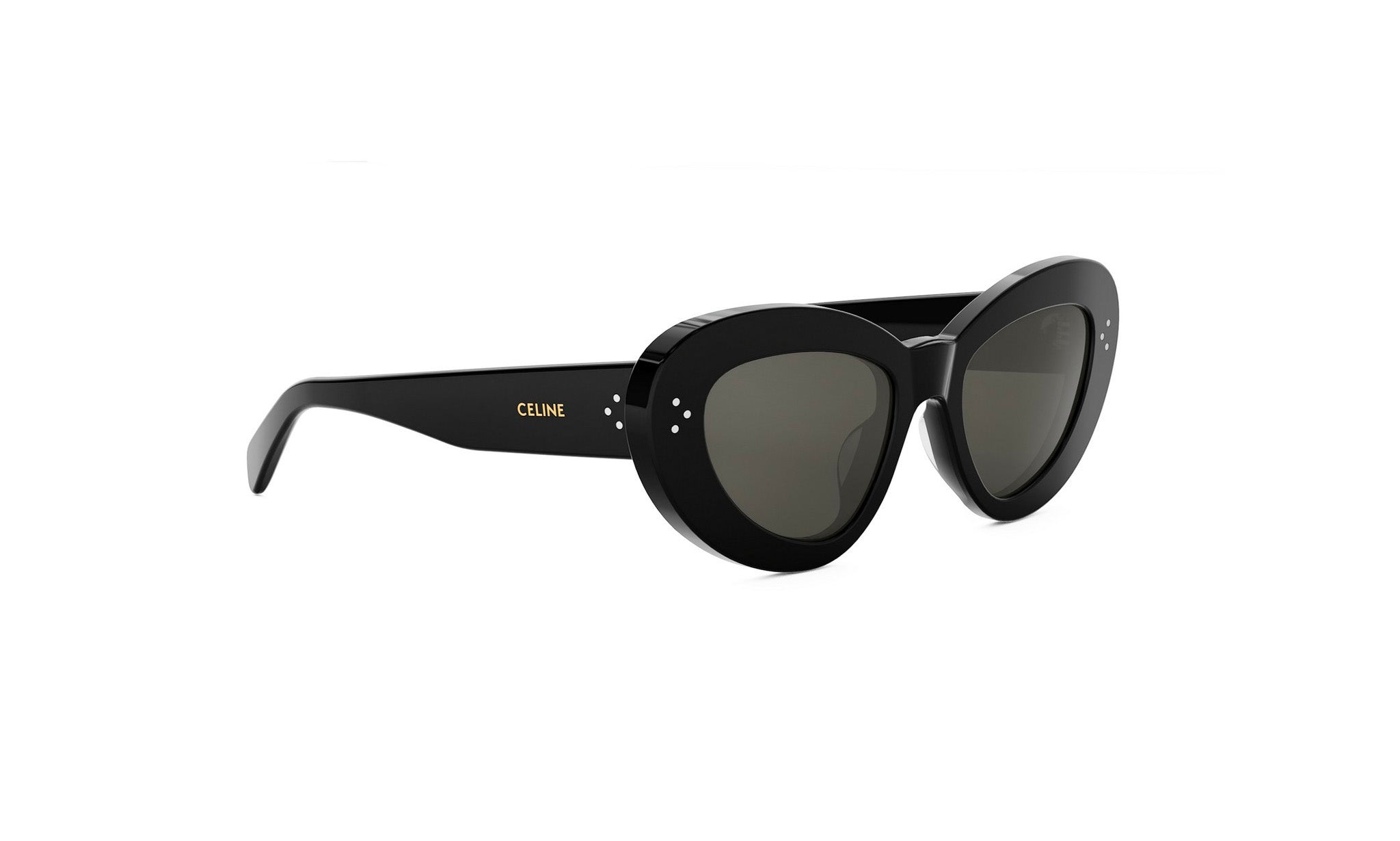 A pair of black sunglasses with a sleek, modern design.
