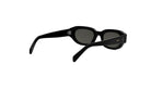 A pair of black sunglasses with a sleek, modern design.