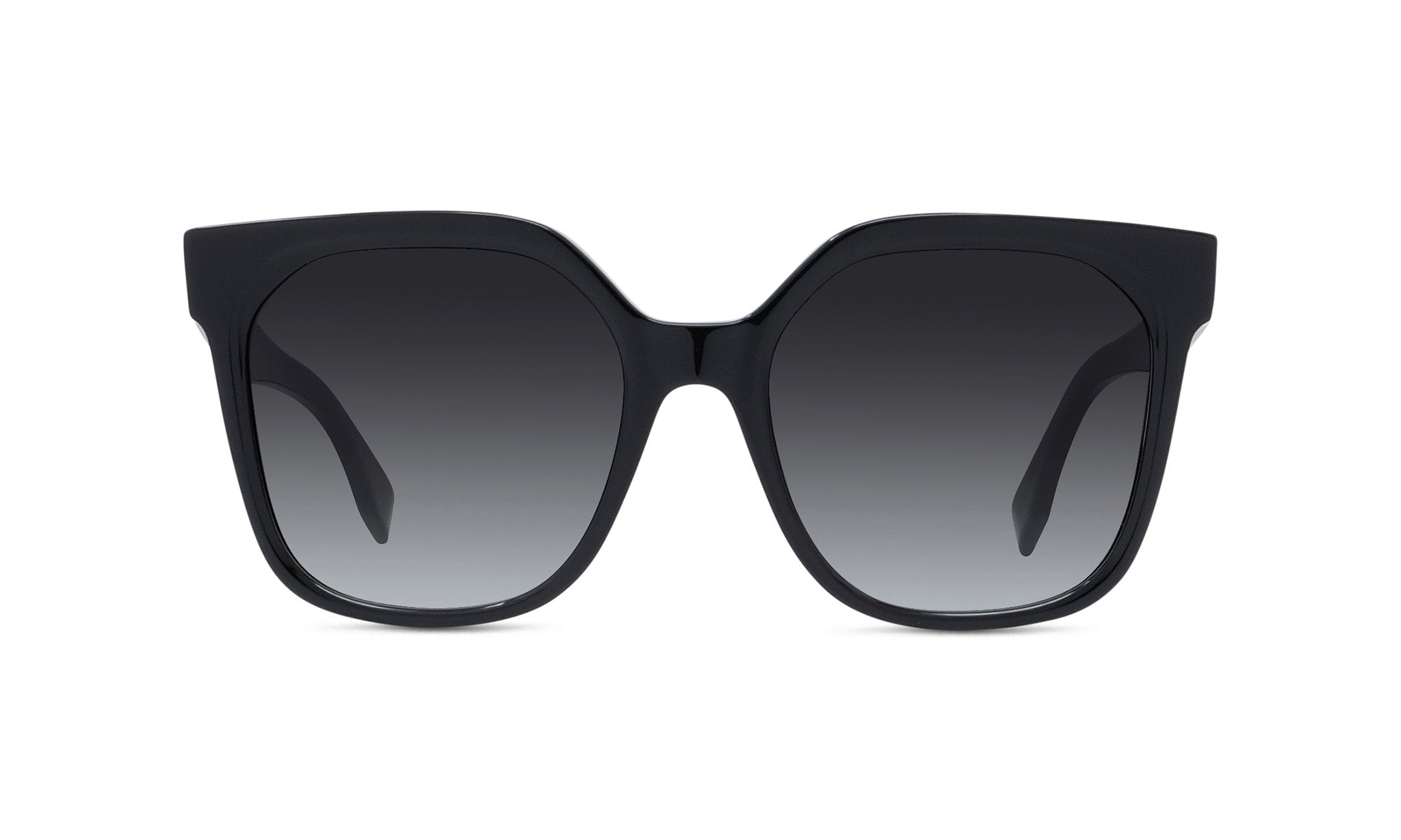A pair of black sunglasses with a gradient lens design.