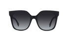 A pair of black sunglasses with a gradient lens design.
