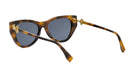 A pair of stylish sunglasses with a tortoiseshell frame and dark lenses.