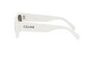 A pair of white sunglasses with the Celine logo on the frame.