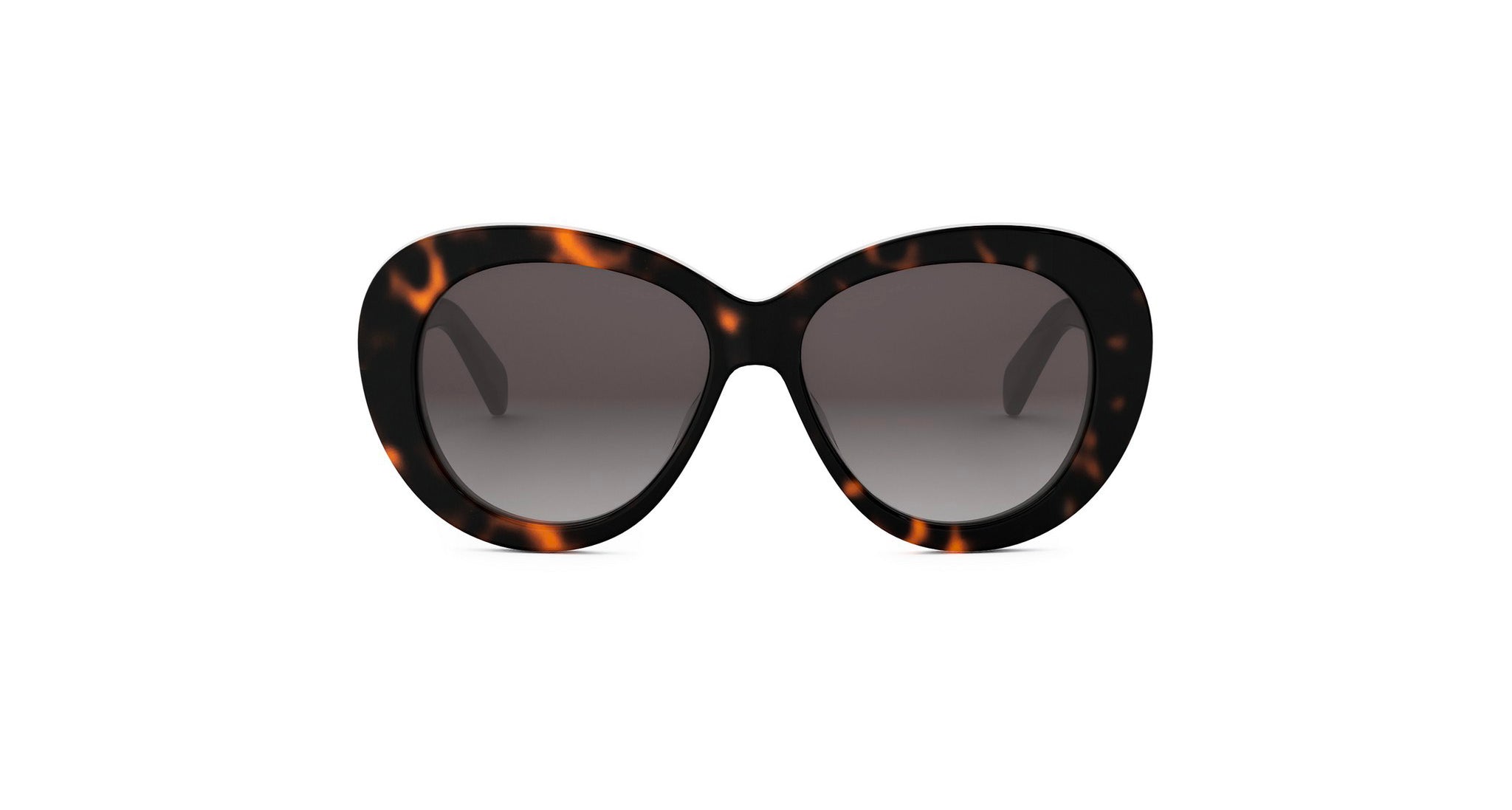 A pair of stylish sunglasses with a tortoiseshell frame and dark lenses.