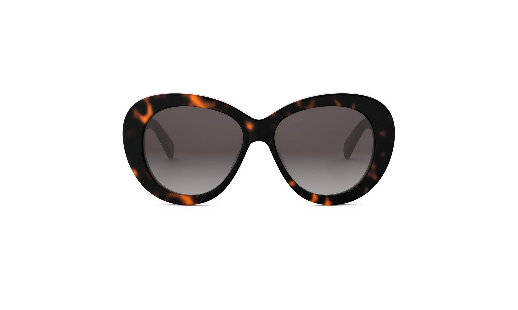 A pair of stylish sunglasses with a tortoiseshell frame and dark lenses.