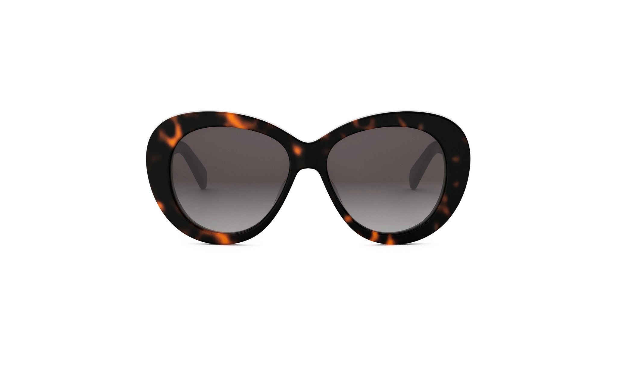 A pair of stylish sunglasses with a tortoiseshell frame and dark lenses.