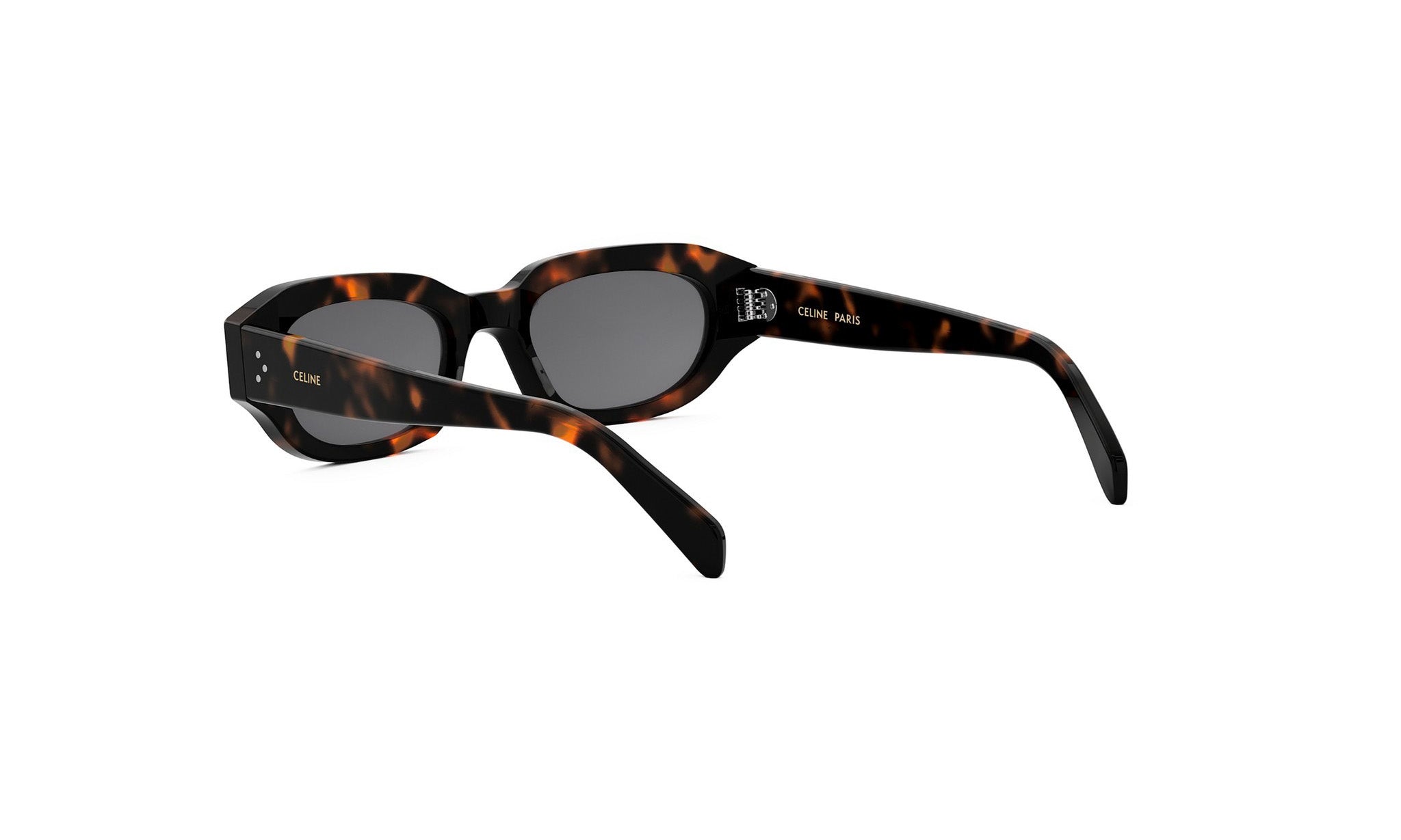 A pair of sunglasses with a tortoiseshell frame and dark lenses.
