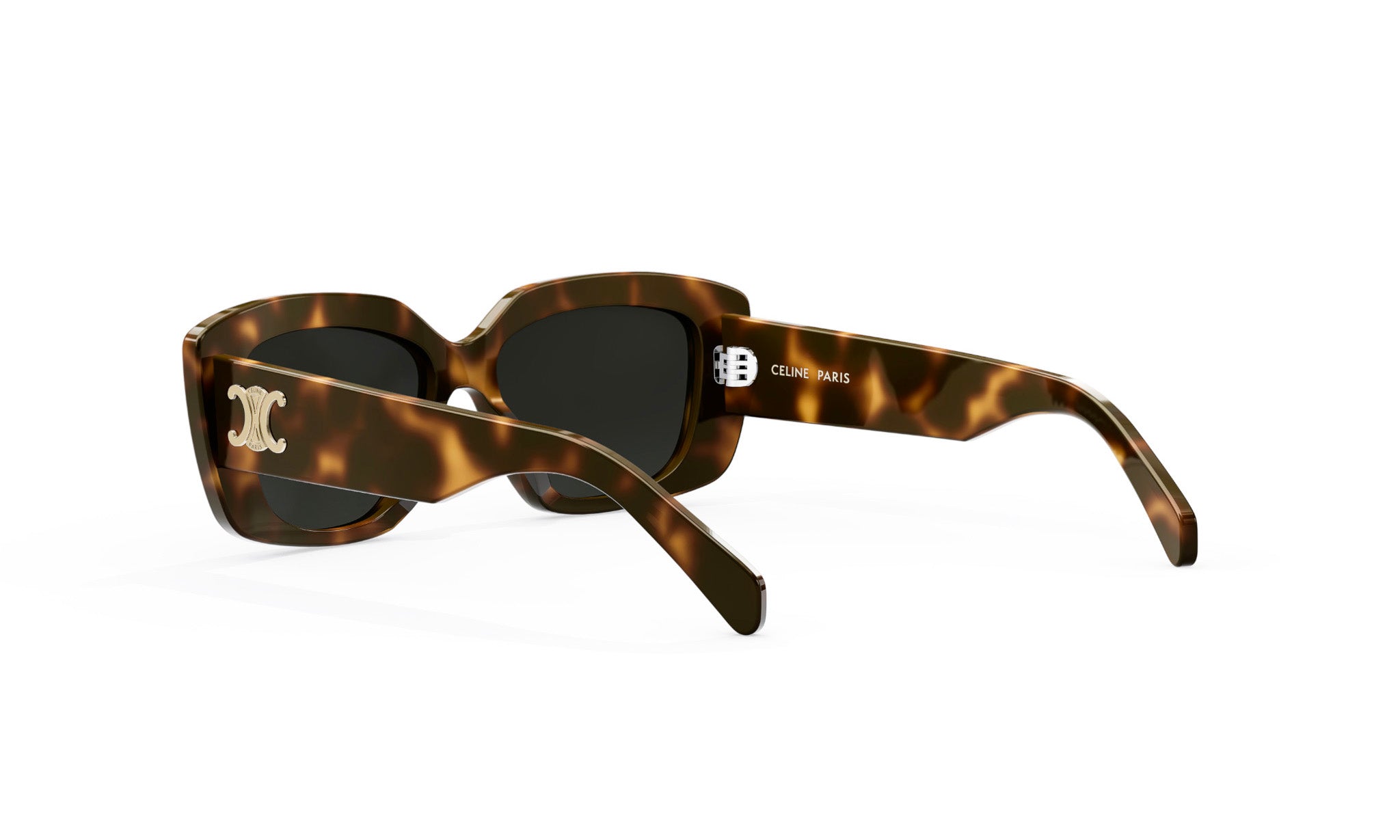 A pair of stylish sunglasses with a tortoiseshell frame and dark lenses.