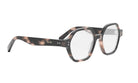 A pair of stylish, tortoiseshell-framed glasses with a dark frame and clear lenses.